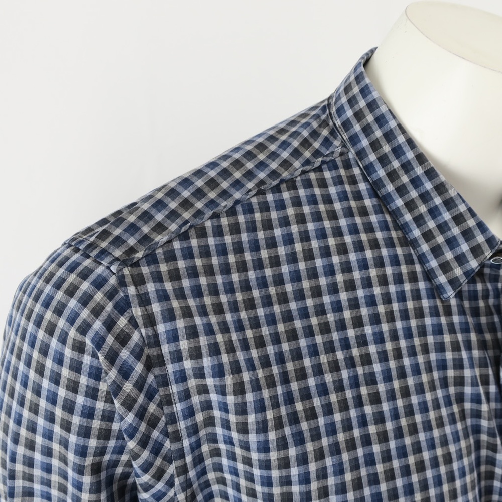 Theory Button Up Long Sleeve Shirt Mens XL‎ Blue 100% Cotton - Picture 3 of 8